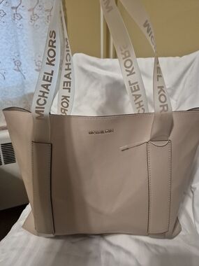 Michael Kors Pale Pink Logo Strap Tote